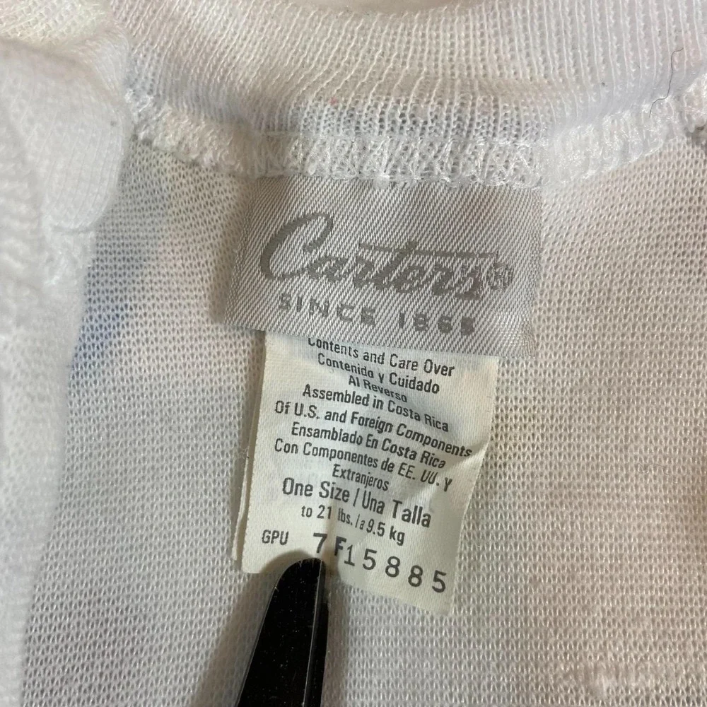 Vtg Y2K Carter White Zip Fleece Baby Sleeper Sack Elephant One Size Up To 21 lbs